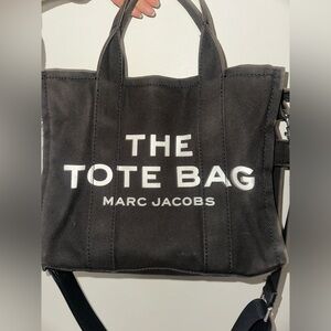 Marc Jacobs The Medium Black Canvas Women Tote Bag With Strap